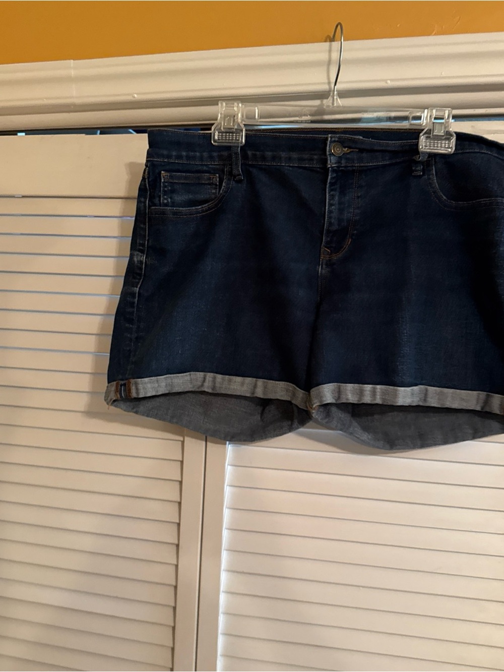 Old Navy Dark Blue Denim Cuffed Women's Shorts
